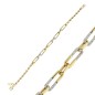 14 Karat Gold Büroklammer Armband mit Zirkonsteinen