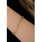 14 Karat Gold Büroklammer Armband mit Zirkonsteinen