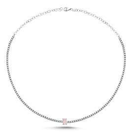 3,15 ct Diamant und Quarz Halskette