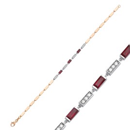0,89 ct Diamant & Rubin-Armband