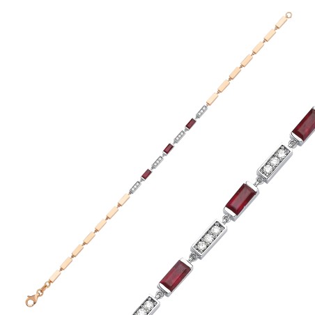 0,89 ct Diamant & Rubin-Armband
