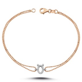 0,09 ct Diamant-Buchstabenarmband