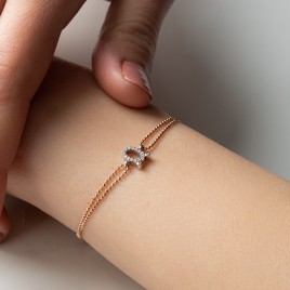 0.09 ct Diamond Letter Bracelet