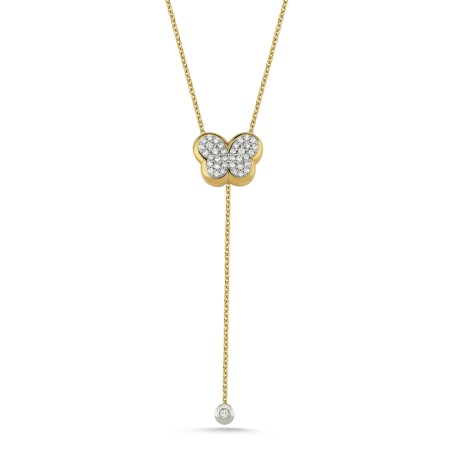 0,19 ct Diamant-Schmetterlings-Halskette