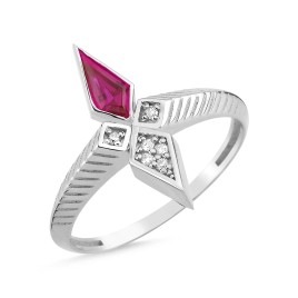 0,54 ct Diamant & Rubinring