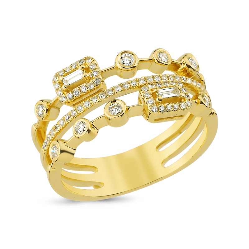 14 Karat Gold Men's Wedding Ring Diagen Diamond - 1