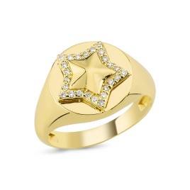 14 Karat Gold Men's Wedding Ring Diagen Diamond - 1